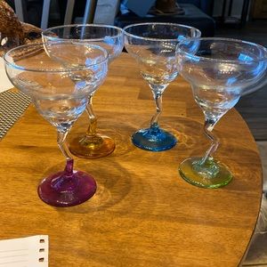 Libbey margarita glasses set of 4. Excellent condition. 4 different colors